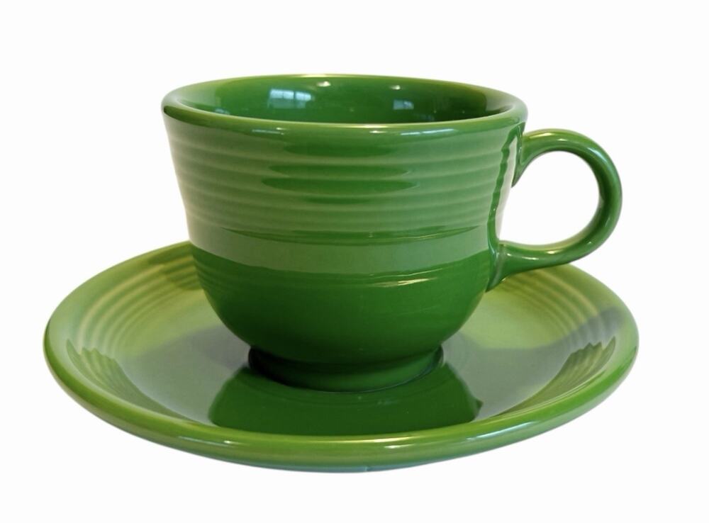 Vtg Fiestaware Fiesta HLC USA Shamrock Green Tea/Coffee Cup & Saucer Set